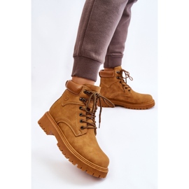 Botas con cordones hasta la mitad camel con aislamiento para mujer marrón 2 Botas con cordones hasta la mitad camel con aislamiento para mujer marrón 2