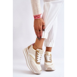 PG1 Hermain zapatillas beige con cuña blanco 1