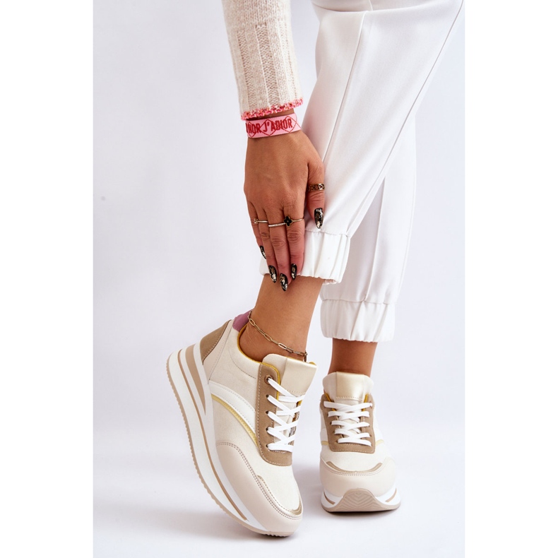 PG1 Hermain zapatillas beige con cuña blanco 1 PG1 Hermain zapatillas beige con cuña blanco 1