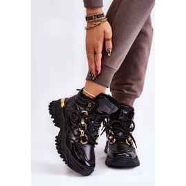 Botas Deportivas Con Aislamiento Para Mujer Trappers Con Cordones Black Bastini negro 1