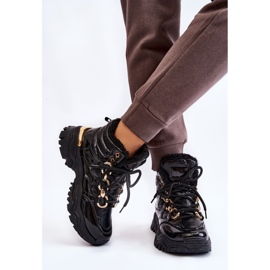Botas Deportivas Con Aislamiento Para Mujer Trappers Con Cordones Black Bastini negro 5