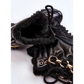 Botas Deportivas Con Aislamiento Para Mujer Trappers Con Cordones Black Bastini negro 8