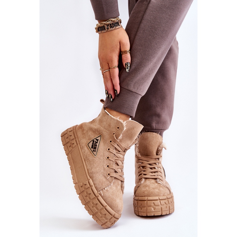 PM1 Zapatillas Altas De Ante Con Aislamiento Beige Evren 1