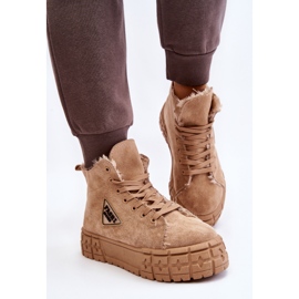 PM1 Zapatillas Altas De Ante Con Aislamiento Beige Evren 4