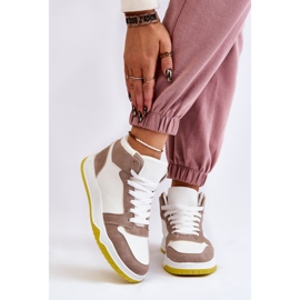 BM Zapatillas Deportivas Altas Mujer Zapatillas Blancas y Beige Rumor blanco 4