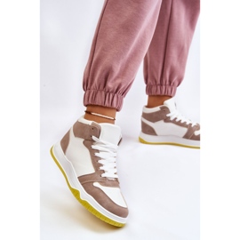 BM Zapatillas Deportivas Altas Mujer Zapatillas Blancas y Beige Rumor blanco 5
