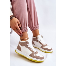 BM Zapatillas Deportivas Altas Mujer Zapatillas Blancas y Beige Rumor blanco 3