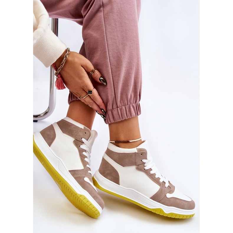 BM Zapatillas Deportivas Altas Mujer Zapatillas Blancas y Beige Rumor blanco 1