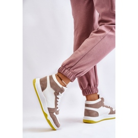 BM Zapatillas Deportivas Altas Mujer Zapatillas Blancas y Beige Rumor blanco 7