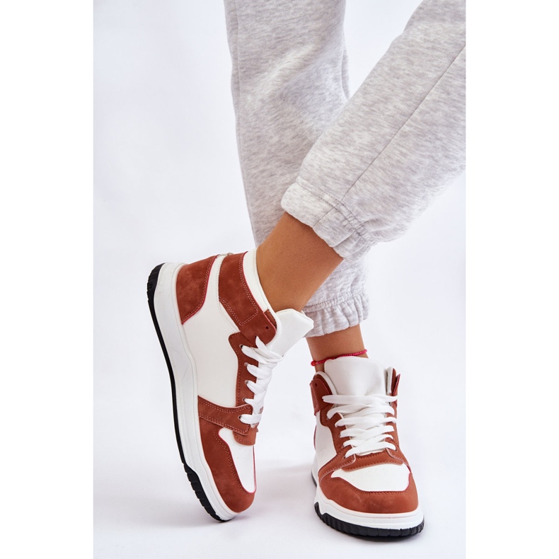 BM Zapatillas Deportivas Mujer Altas Sneakers Blanco Camel Rumor marrón 2