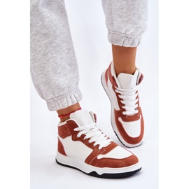 BM Zapatillas Deportivas Mujer Altas Sneakers Blanco Camel Rumor marrón 3