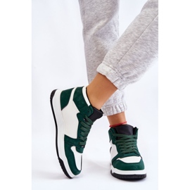 BM Zapatillas Deportivas Altas Mujer Sneakers Blanco-Verde Rumor 3