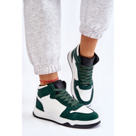 BM Zapatillas Deportivas Altas Mujer Sneakers Blanco-Verde Rumor 5