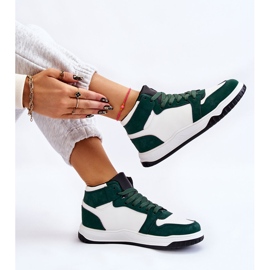 BM Zapatillas Deportivas Altas Mujer Sneakers Blanco-Verde Rumor 7