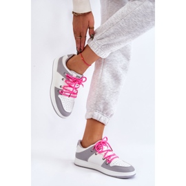 Zapatillas Mujer Clásicas Doble Cordones Blanco-Gris Jella 4