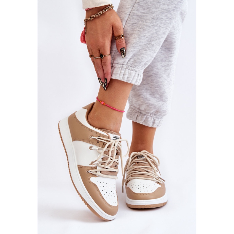 BM Zapatillas Mujer Clásicas Doble Cordones Blanco-Beige Jella 1
