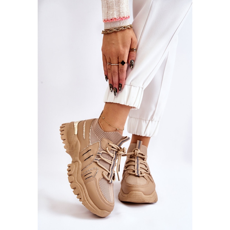 BM Deportivas Mujer Calcetín Slip-On Beige Berna marrón 1 BM Deportivas Mujer Calcetín Slip-On Beige Berna marrón 1