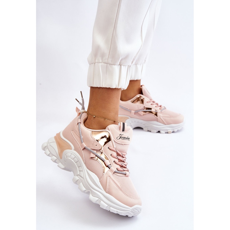 PA1 Zapatos Deportivos De Mujer Con Cordones En La Plataforma Rosa Minea 1
