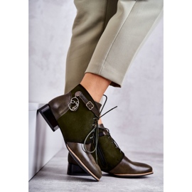 Botas de piel mujer Maciejka 5743A-09 Botas verdes 3