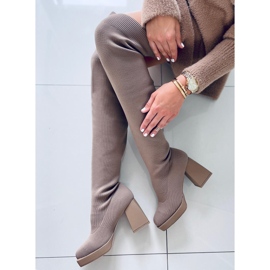 PA1 Botas de tacón alto de Hilary Khaki beige 4
