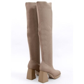 PA1 Botas de tacón alto de Hilary Khaki beige 5