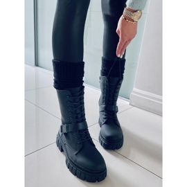 BM Botas planas con cordones Kieran Black negro 2 BM Botas planas con cordones Kieran Black negro 2