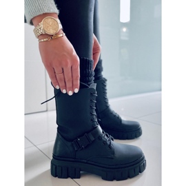 BM Botas planas con cordones Kieran Black negro 1 BM Botas planas con cordones Kieran Black negro 1