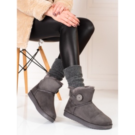 Cálidas botas de nieve para mujer Shelovet gris con botón. 1