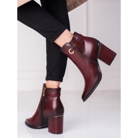 W. Potocki Botas burdeos de mujer Shelovet en el poste rojo 1