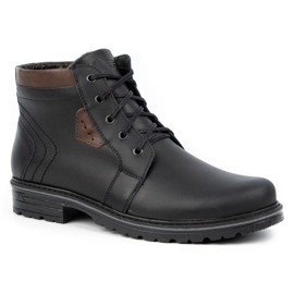 Polbut Botas invierno hombre piel J34S Negro con marron marrón 2