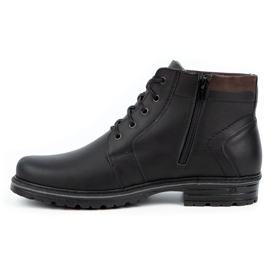 Polbut Botas invierno hombre piel J34S Negro con marron marrón 1
