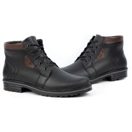 Polbut Botas invierno hombre piel J34S Negro con marron marrón 5