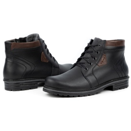 Polbut Botas invierno hombre piel J34S Negro con marron marrón 6