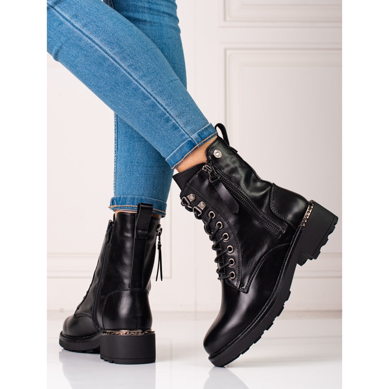 Shelovet bolsos de mujer con cordones negro 1