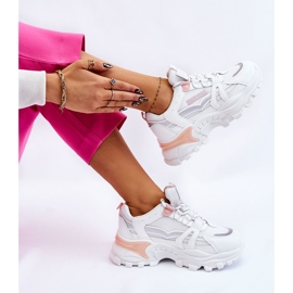 BM Zapatillas Mujer De Moda Con Plataforma Blanco-Rosa Biko rosado 7