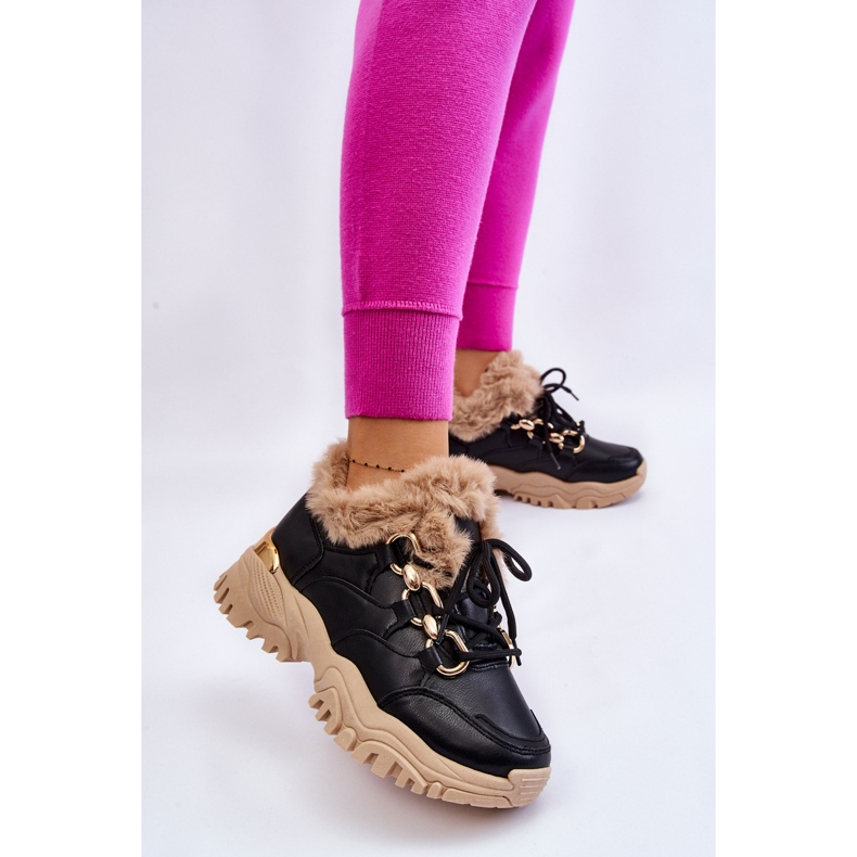 PM1 Zapatillas Deportivas Con Aislamiento Mujer Con Cordones Negro Beige Kerberos 2