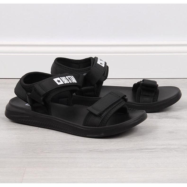 Big Star HH174842 sandalias deportivas de hombre negras con velcro negro 1