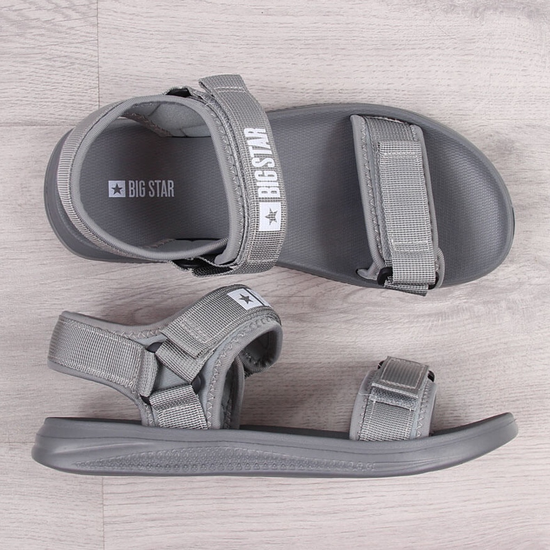 Sandalias deportivas hombre gris Big Star HH174843 con velcro 1