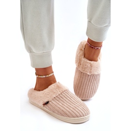 PA1 Pantuflas De Mujer Con Aislamiento Sin Cordones Con Piel Beige Leriss 3
