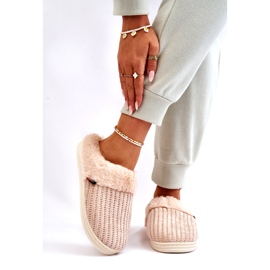 PA1 Pantuflas De Mujer Con Aislamiento Sin Cordones Con Piel Beige Leriss 1