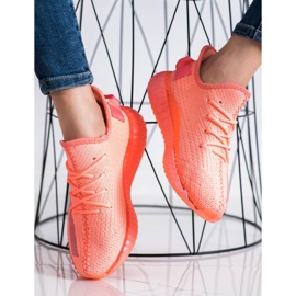 SHELOVET Zapatillas textiles en la plataforma naranja 1