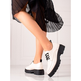 La.Fi Zapatos con cordones con estilo blanco negro 3