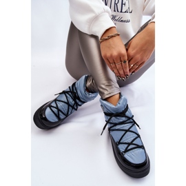 Botas De Nieve Con Cordones De Mujer Azul Carrios 7
