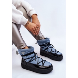 Botas De Nieve Con Cordones De Mujer Azul Carrios 8