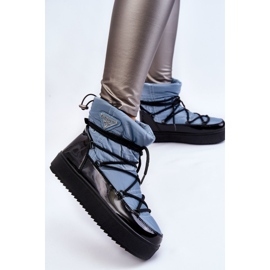 Botas De Nieve Con Cordones De Mujer Azul Carrios 3