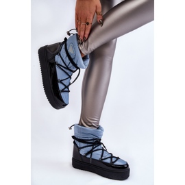 Botas De Nieve Con Cordones De Mujer Azul Carrios 4