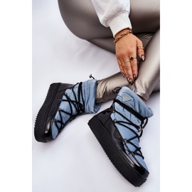 Botas De Nieve Con Cordones De Mujer Azul Carrios 9