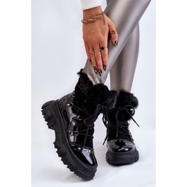 Botas De Mujer Con Cordones De Pelo Negro Merron 1 Botas De Mujer Con Cordones De Pelo Negro Merron 1