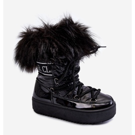 PM1 Botas De Nieve Con Aislamiento Para Niños Con Cordones Negro Colioris 1