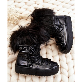 PM1 Botas De Nieve Con Aislamiento Para Niños Con Cordones Negro Colioris 4